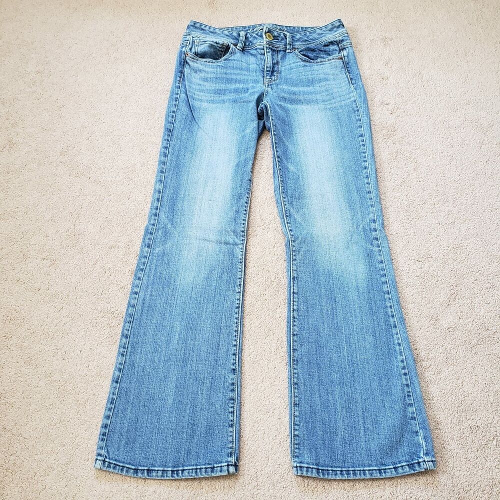 American Eagle Original Bootcut Flare Jeans Med Wash Size 10 Y2k Boho Stretch